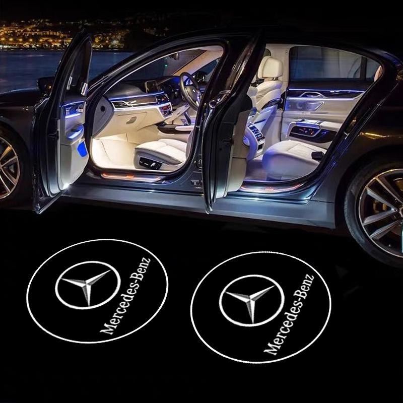

2Pcs Led Car Door Welcome Light Projector Lamp For Mercedes Benz W212 W205 AMG ML W166 W176 W177 W213 W246 GLB GLC GLA GLS GLE