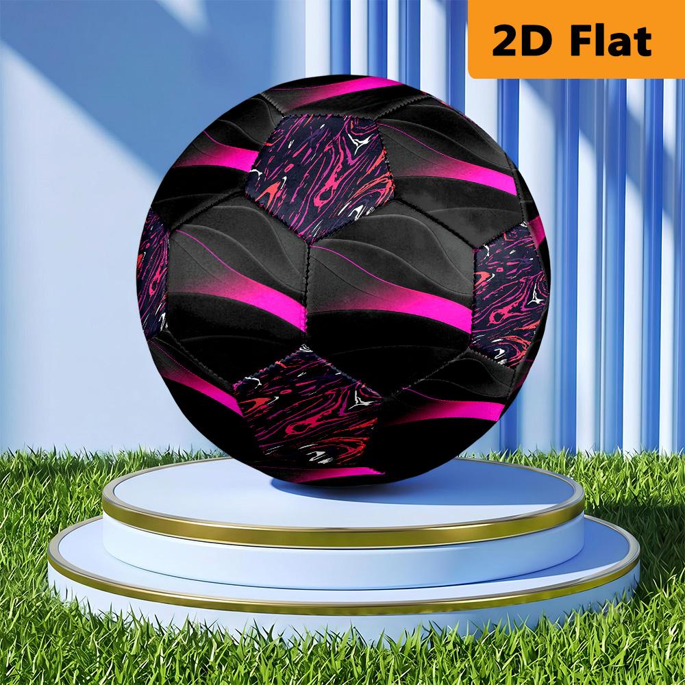 Black Pink Gradient Wave Size Soccer Ball High Elasticity Match Universal Unique Gift Purple Anime Art Football