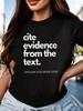 Stateunisextvibe Unisex Shortsleeve Tshirt Crew Neck Cite Evidence Pattern Print Black Summer Daily Wear Tops
