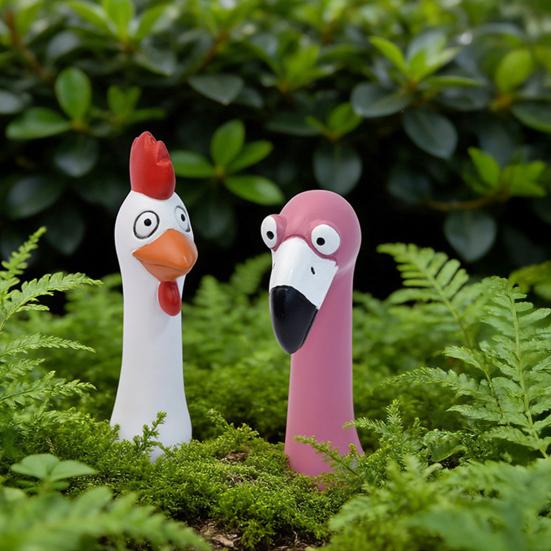 3Pcs/Set Synthetic Resin Flamingo Ornament, Weather-resistant Flamingo Stake for Home Office Kitchen Patio Backyard Decoration