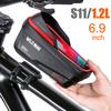 WILD MAN New Rainproof Bike Bag Bicycle Front Cell Phone Holder with Touchscreen Top Tube Cycling Reflective MTB