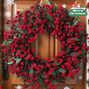 Luxurious Artificial Christmas Wreath All-Weather Indoor/Outdoor Door,Tabletop Decoration-Plastic Holiday Wreath for Xmas Tree