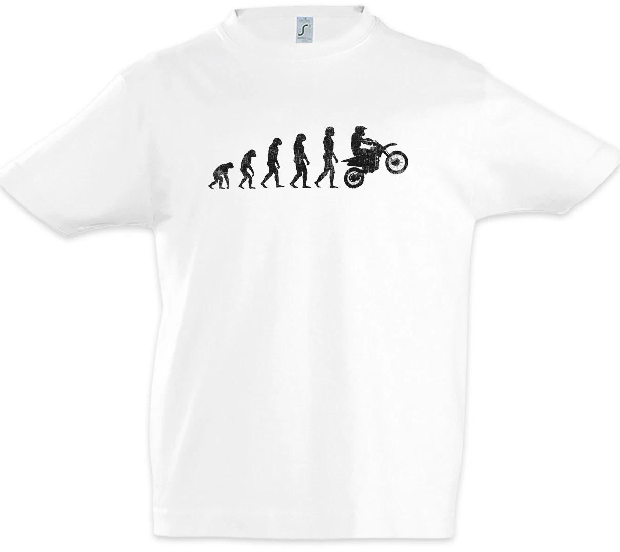 Motocross Evolution Boys kids boys T-Shirt Human Fun Driver Motorcycle Biker Bike MC Club 100