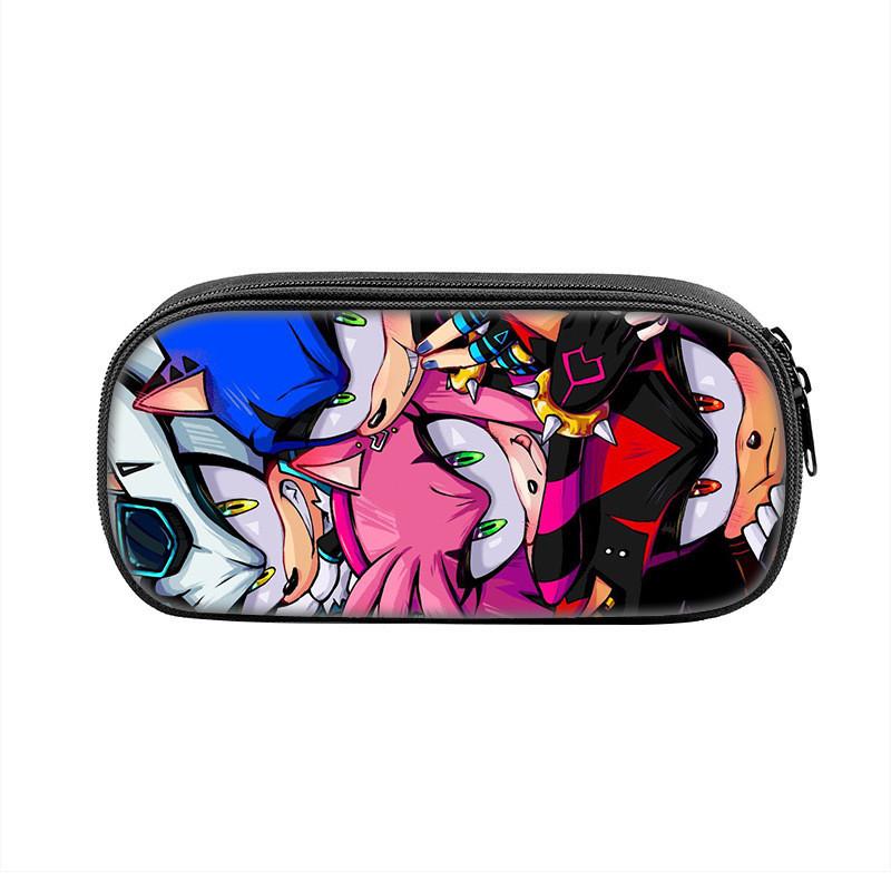Sonic Cartoon Character Printed Student Single Layer Stationery Storage Bag For School And Gift