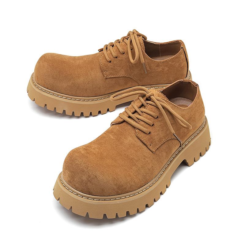 Mickey Derby Schuhe mit großem Kopf Herren Dicksohlige Erhöhung Low-Top Rhabarberstiefel Retro Pendler Casual Lederschuhe 1160-R