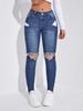 Blugi Elastici Răsuciți Slim Fit Conici pentru Femei, Stil European & American