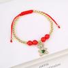 8 Colors Shiny Crystal Zirconia Animal Bear Bracelet Fashion Gold Plated Copper Beads Wrist Jewelry Bracelet for Daily Wear