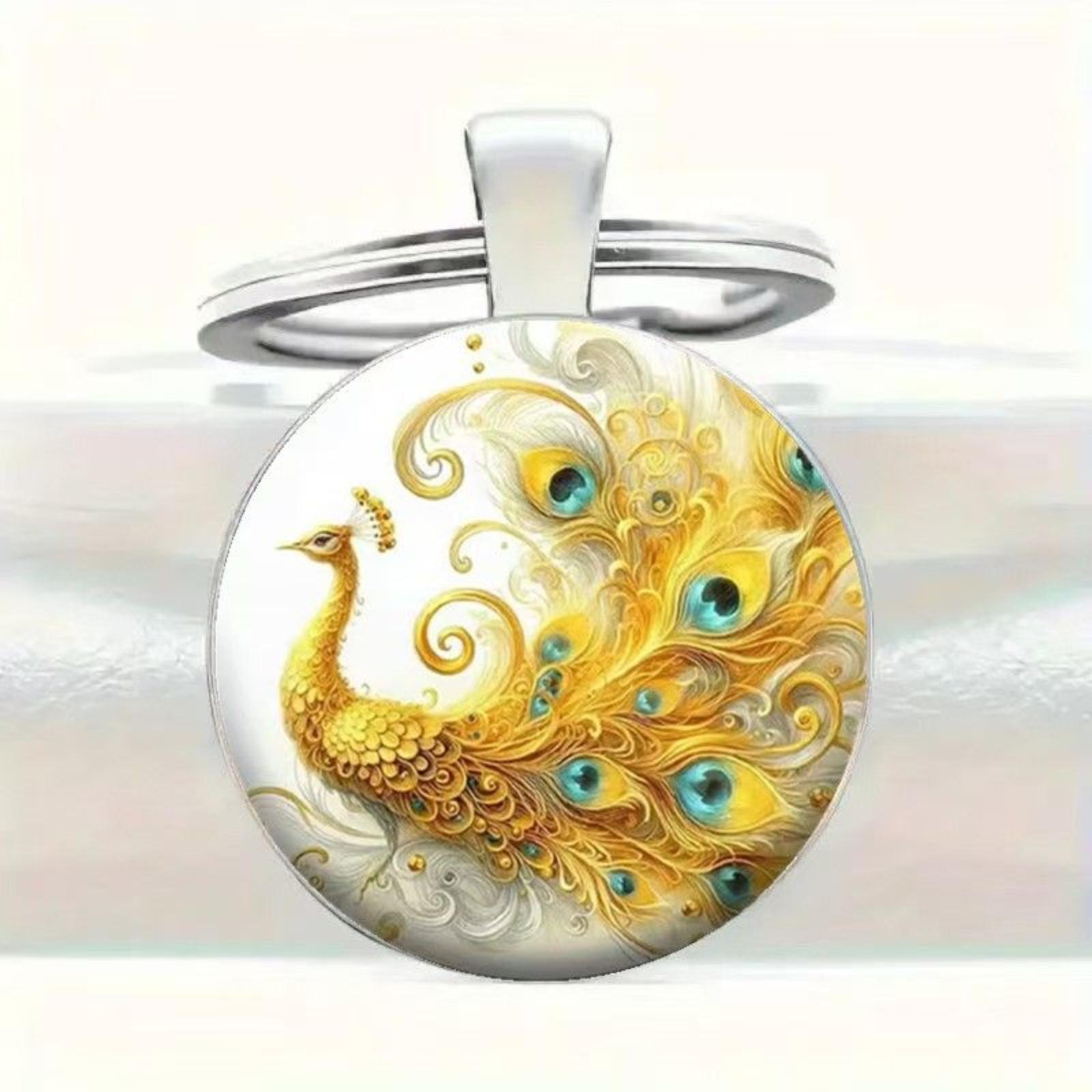 

Fashion Alloy Keychain Pendant Round Metal Key Ring One Size