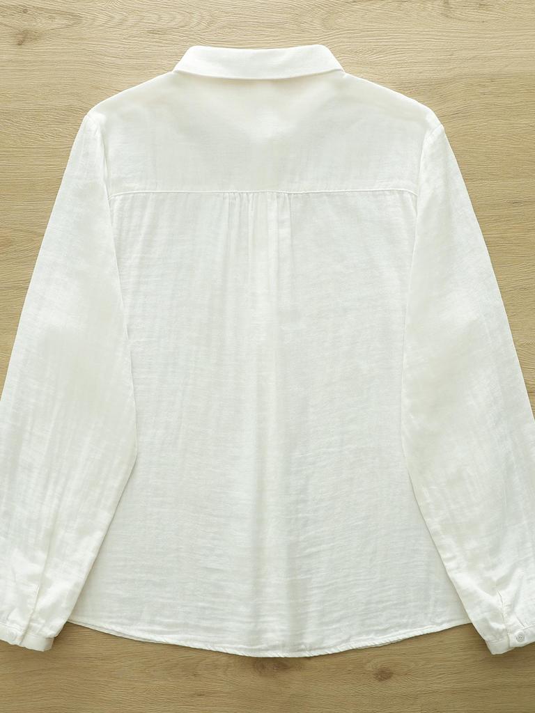 Women's Long Sleeve Lightweight Gauze Shirt - Soft, Breathable, and Slimming Top