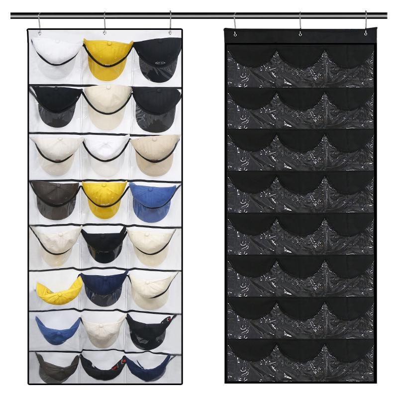 24-Grid Hanging Door Storage Organizer - No-Drill for Underwear, Bras, Socks, and Hats