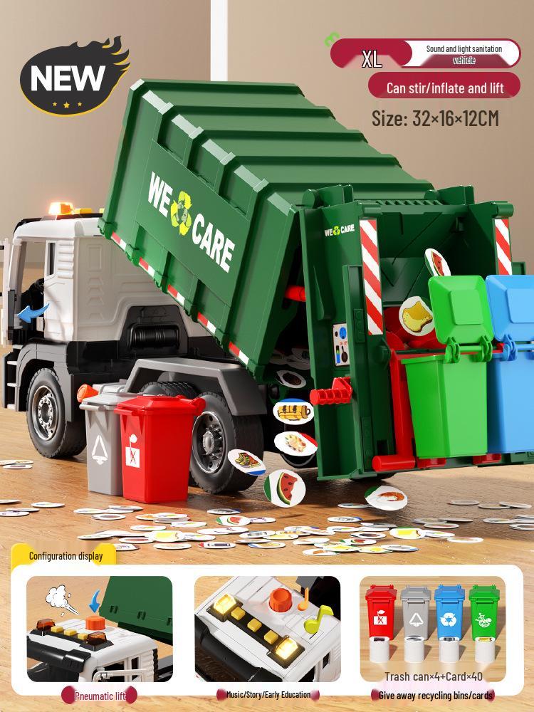 

Большая Прочная Модель Мусоровоза для Уборки и Сортировки Мусора для Детей