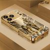 iPhone16 17 ProMax 1514 1312 11ProMax Telefon Kılıfı Kamera Kapağı Darbeye Dayanıklı Sert Altın Leopar Desenli Temperli Cam Tasarım