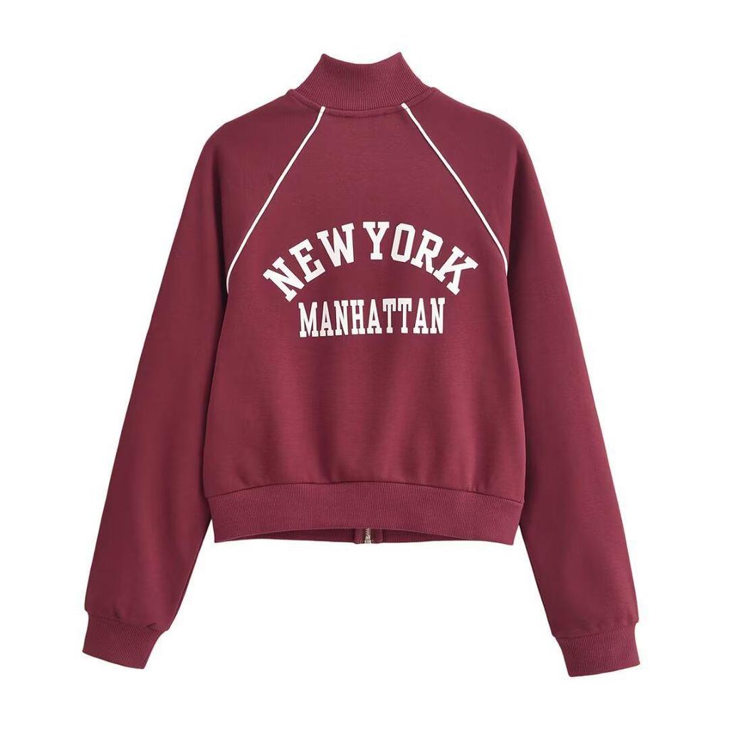 TAOP&ZA Women's Letter Print Velvet Sweatshirt Set - Early Spring Collection