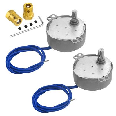 WMYCONGCONG Set of 2 Synchronous AC 4W Turntable Motors 2 7mm Flexible Coupling Connectors Motors, 50/60Hz 100~127V 5-6RPM/MIN +