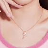 [ZHOU LIU FU] Women's Cherry Blossom Pendant Necklace, Sterling Silver 925, Popular Jewelry, Zirconia, Rose Gold, Gift, Simple Accessory, Cute,
