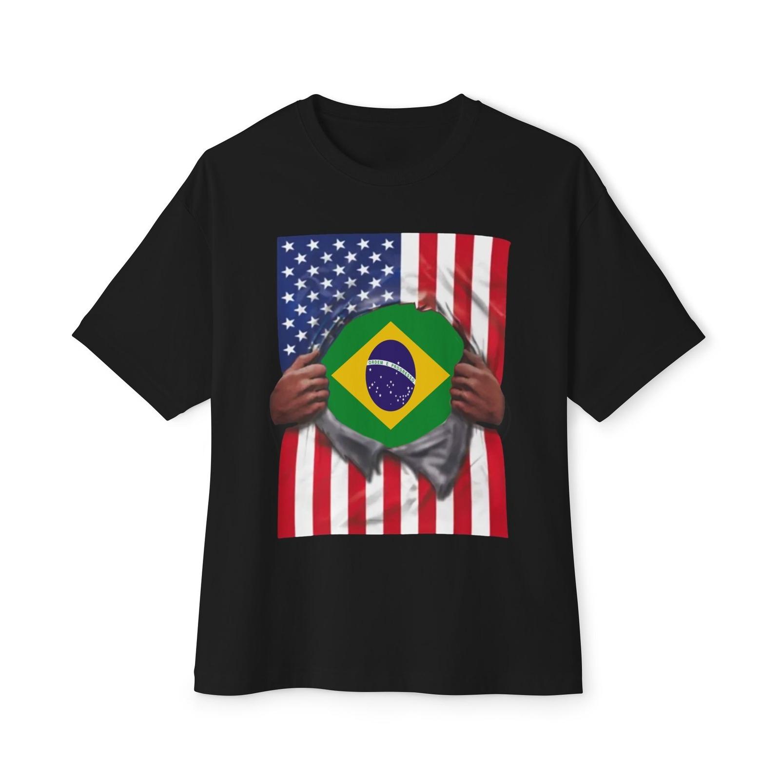 

Brazilian Flag Shatter The Heart Woman Man Graphic T Shirts Brazilian Independence Day Tshirt Outdoors Celebrate Shortsleev 4XL