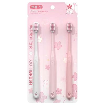 Miker Dreamy Sakura Soft Bristle Toothbrush Set