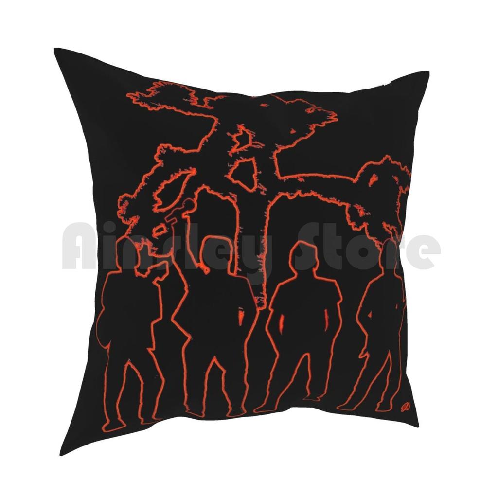 Irish Rock Stars In Red Outline Glow Pillow Case Printed Home Soft DIY Pillow Cover Joshua Tree Album Black Red Silhouette