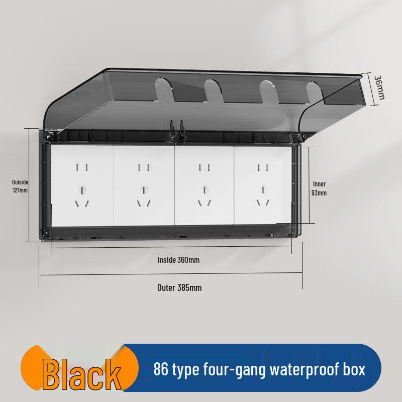 Type 86 Waterproof Bathroom Socket Cover: Child-Proof, Adhesive Shield Box