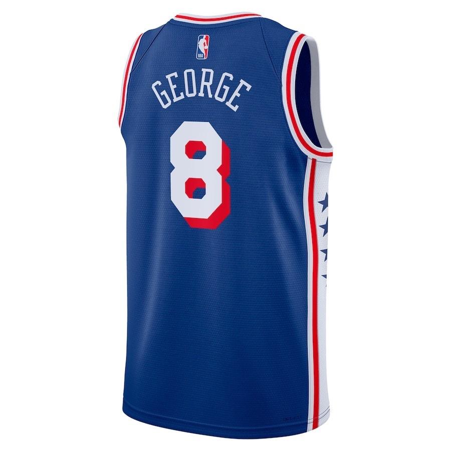 Nike Dri-FIT NBA Paul George Philadelphia 76ers Icon Edition Swingman Jersey 'Blue Red White' Men's DX8620-495