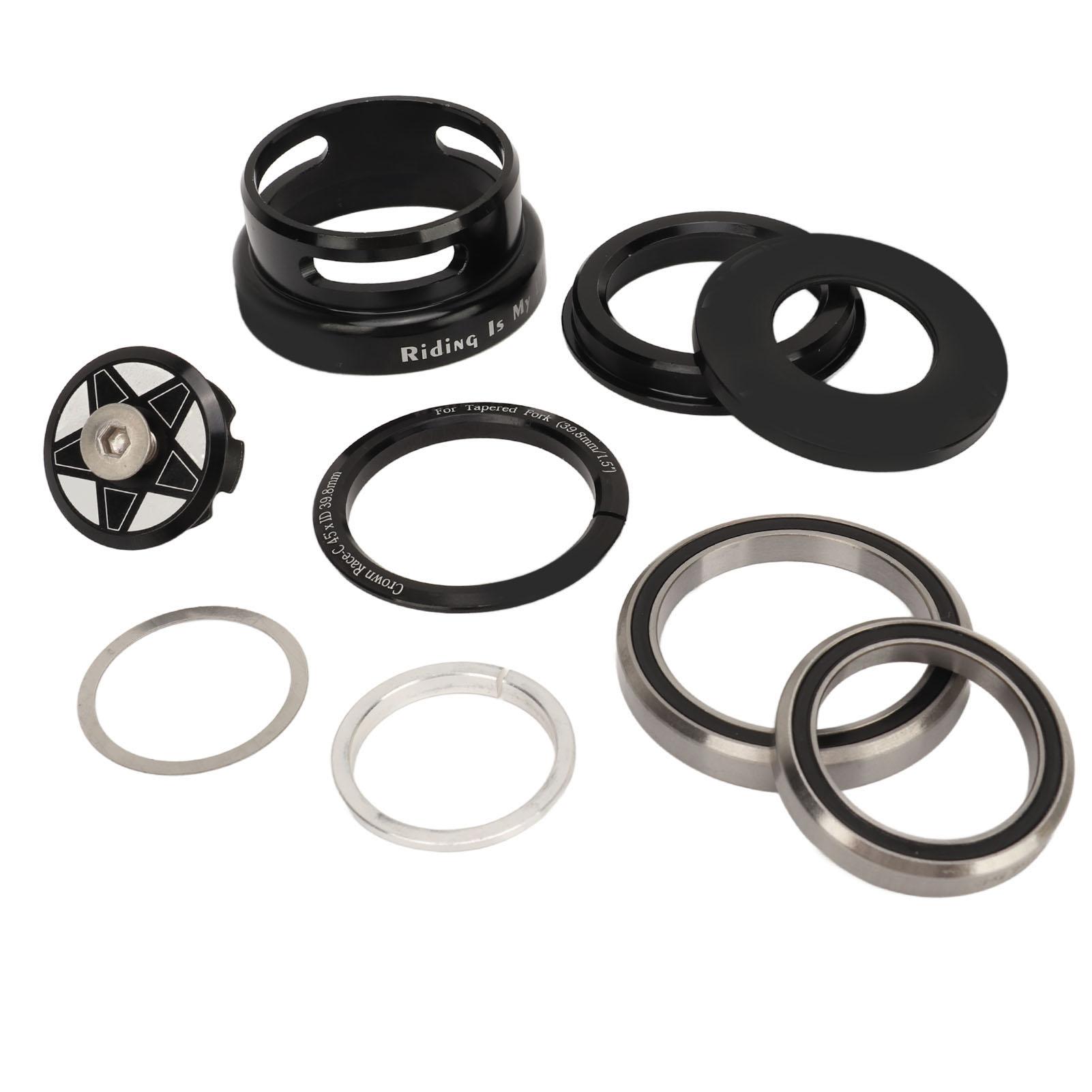 

Bike Headset Bike Fork Bowls Set Aluminum Alloy Bike Front Fork Stem Headset for 49.7mm Straight Steerer Frame