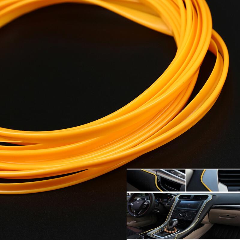 16ft Car Interior Door Edge Line Molding Trim Strip Decorate Yellow Accessories