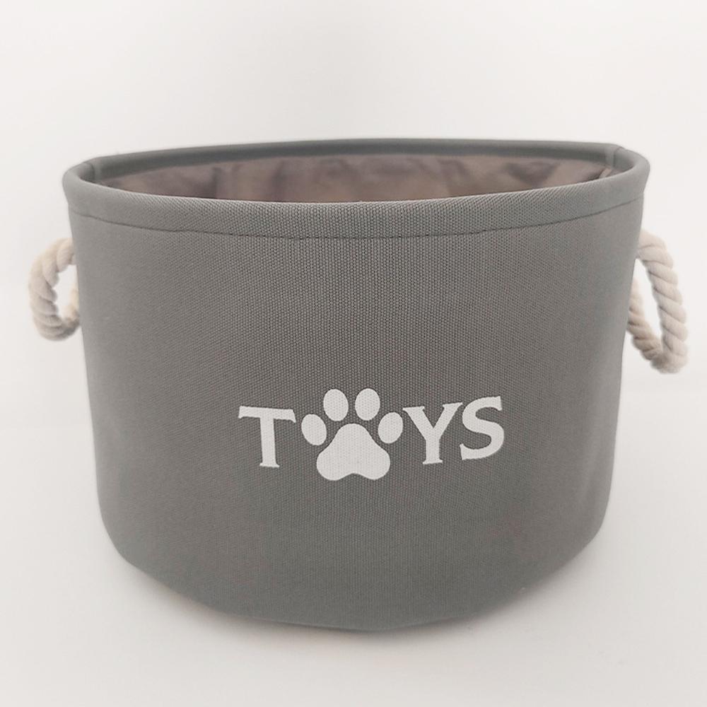 Round Dog Pet Toy Basket Cat Clothes Storage Box Foldable Storage Basket with Handle Pet Supplies серый 1990₽