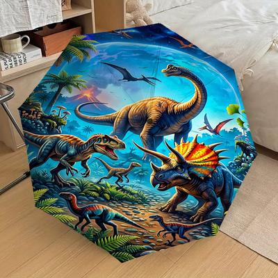 1PC Dinosaur Umbrella-8-Rib Reinforced, Automatic Open, Lightweight & Durable, Fashion Accessory for Outdoor, J0410