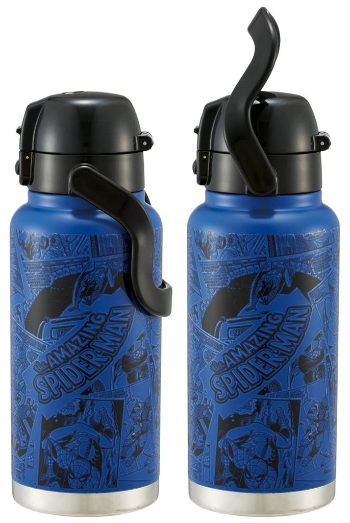 Skater 1000ml Stainless Steel Direct Drinking Bottle with Handle, Spider-Man Design, STD10H-A