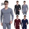 Winter Underwear Set 2 Pcs/Set Men Thermal V Neck Plush Lined Seamless Long Anti-static Suit Sleeve Warm Slim Fit High Elastic Cold Weather