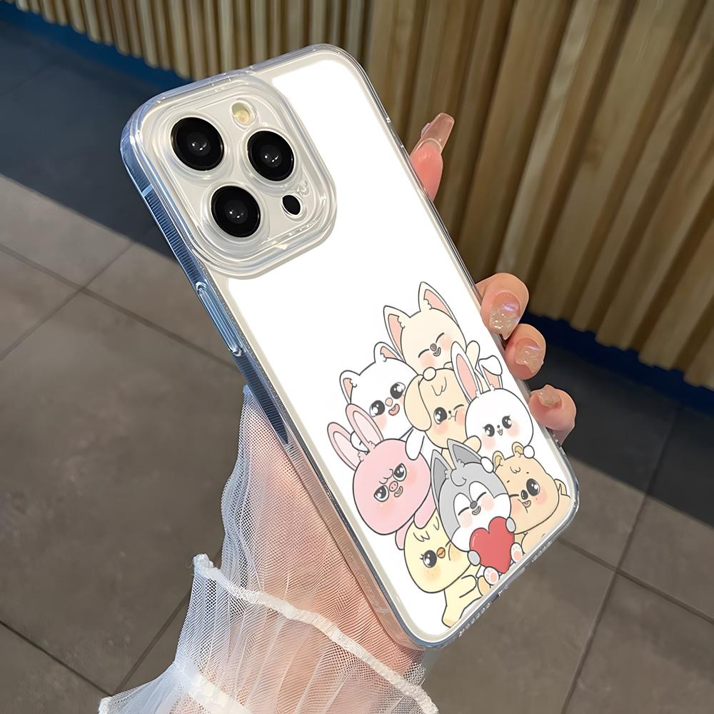 S-Strays K-POP Kpop Kid Phone Case for 15 11 Pro Max 12 Mini 13 14 Xr Xs 8 7 Plus Silicone luxury transparent Soft Cover