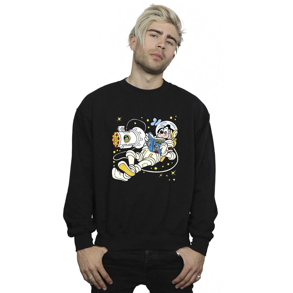 Disney Mens Goofy Reading In Space Sweatshirt