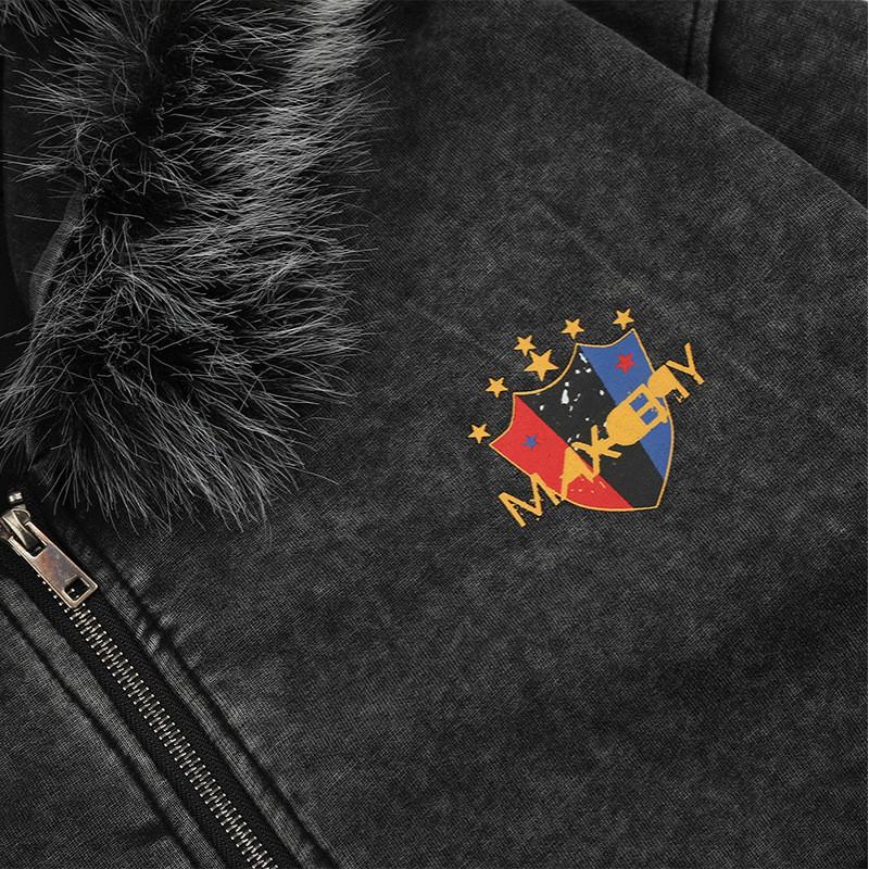 Heren Oversized Verweerd Gewassen Hoodie met Rits Streetwear Casual Lange Mouw Katoenen Pullover