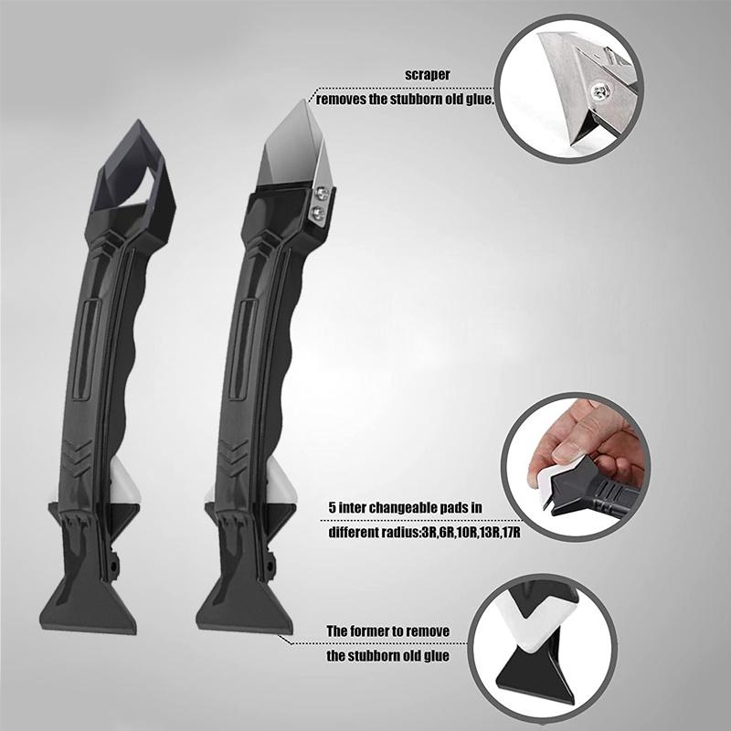 Nou polivalent silicon pentru îndepărtarea etanșării Racletă de netezire Kit de chit de calafate Unelte de mână pentru îndepărtarea mucegaiului de podea LM