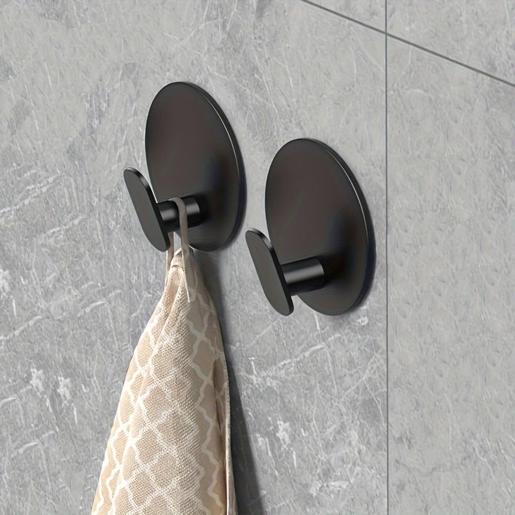4-Piece Modern Black Wall Hanging - Easy-to-install Adhesive Towel Hooks for Bathrooms, Kitchens