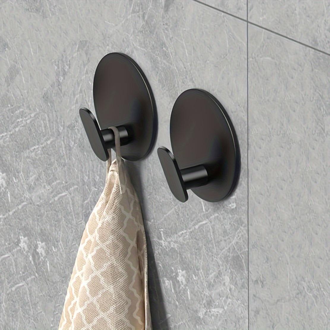 

Modern Black Adhesive Wall Hooks, Multi-Purpose Hangers for Towels, Clothes, Hats & Keys, Durable for Bathroom Kitchen Use чорний