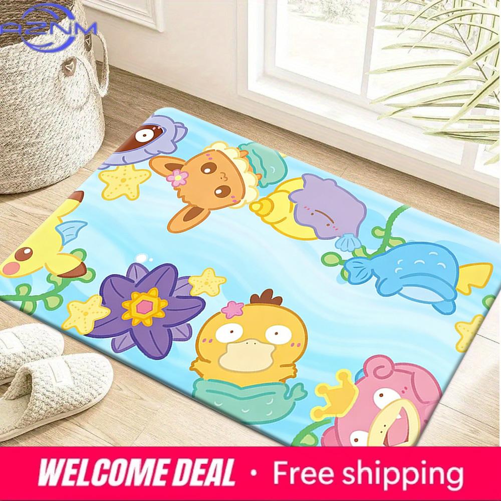 Cute Pokemon Underwater Characters Print Doormat Anti-slip Absorbent Floor Mat for Home Entrance Bedroom Living Room Decor 40x60cm
