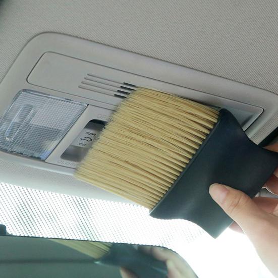 High Density Soft Bristle Car Dust Removal Brush Auto Air Conditioning Vents Interior Brush Ergonomic Handle Cleaning Brush