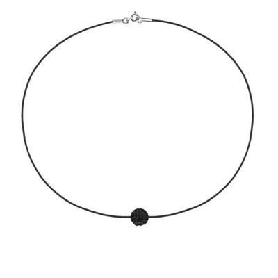 Necklace - LOVA LOLA VAN DER KEEN - BLACK NIGHT Model - Black Crystal - 925 Sterling Silver - 42 Cm