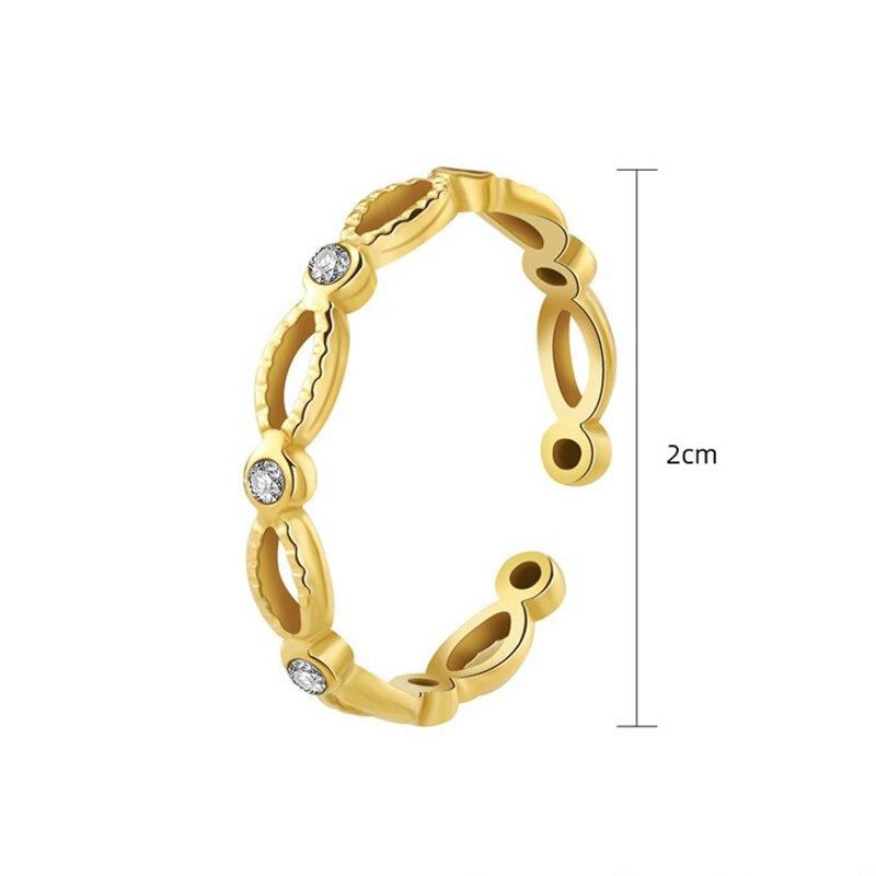 Butterfly Rings for Women Open Zirconia Square Stainless Steel Ring Trend Luxury Korean Fashion Jewelry Anillos Mujer