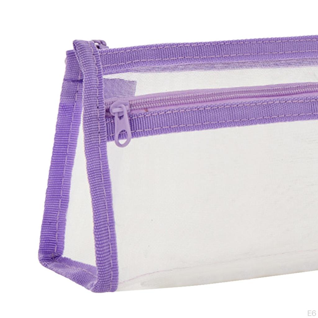 Clear Pencil Case, Pen Bag with Zipper, Transparent Stationery Organizer Holder, Exam
