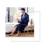 Men's Summer Lightweight European-Size Silk-Feel Mid-Length Cardigan Bathrobe Pajamas