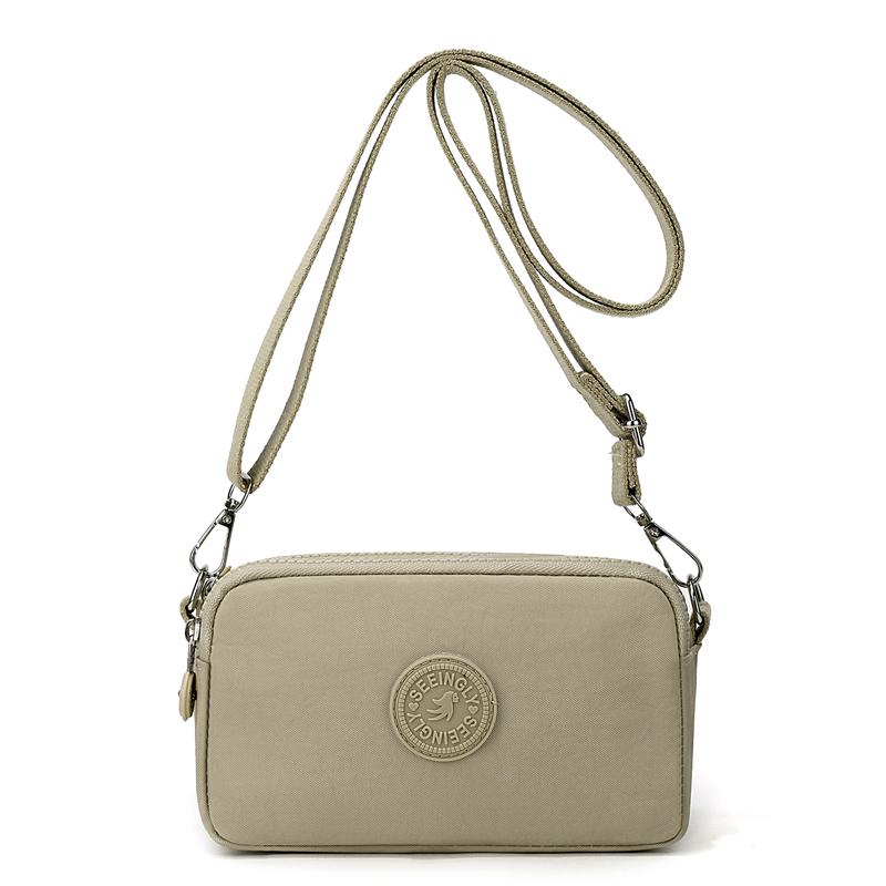 Portamonete in Nylon Leggero Grande Capacità Piccola Borsa Quadrata da Donna Borsa a Tracolla