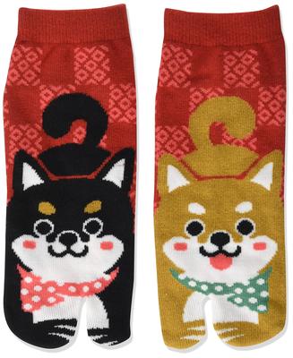 Maeda Senkou Wagyo Tabi Shiba Inu 118119 Women's Sneaker-Length Socks, Design,