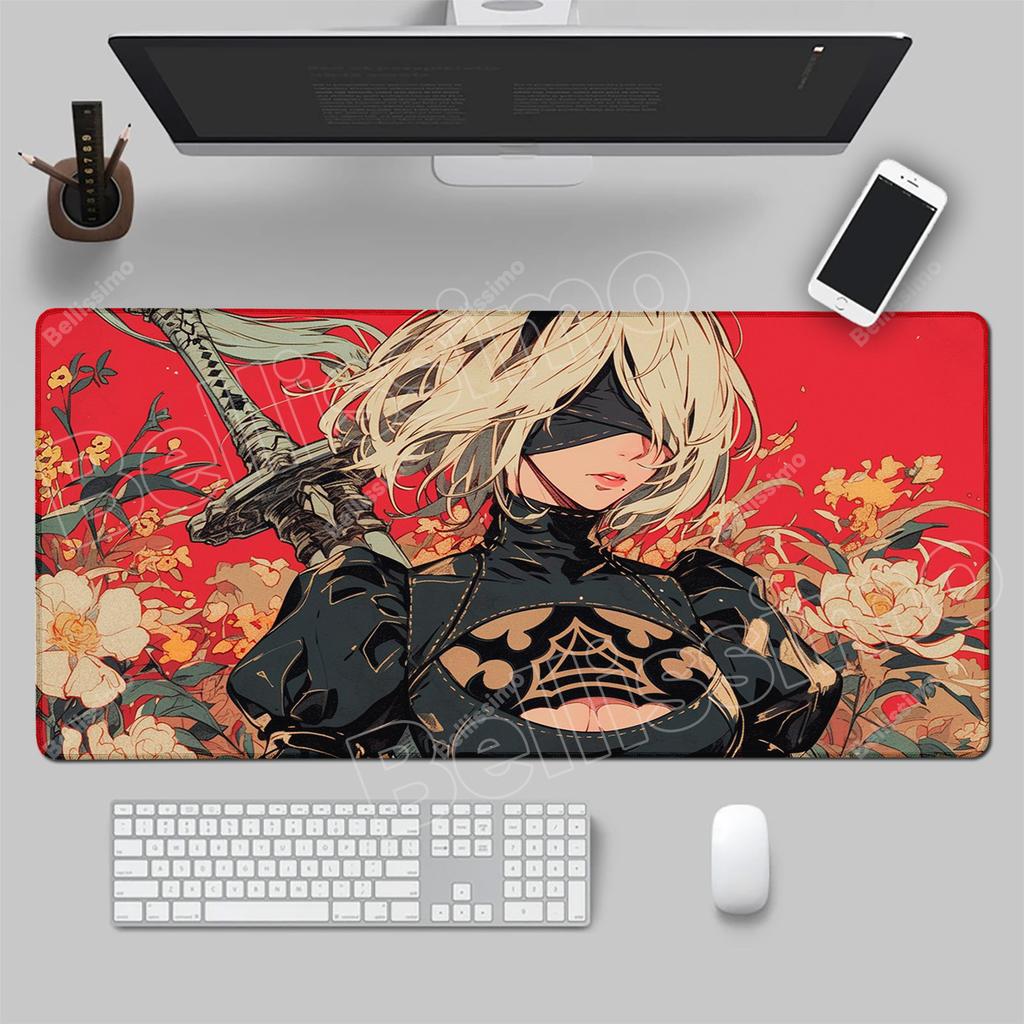 Horká herní dívka NieR Automata YoRHa No. 2 Typ B Podložka pod myš Klávesnice Koberec Gumová Stolní Podložka Herní XXL PC Příslušenství Podložka pod myš