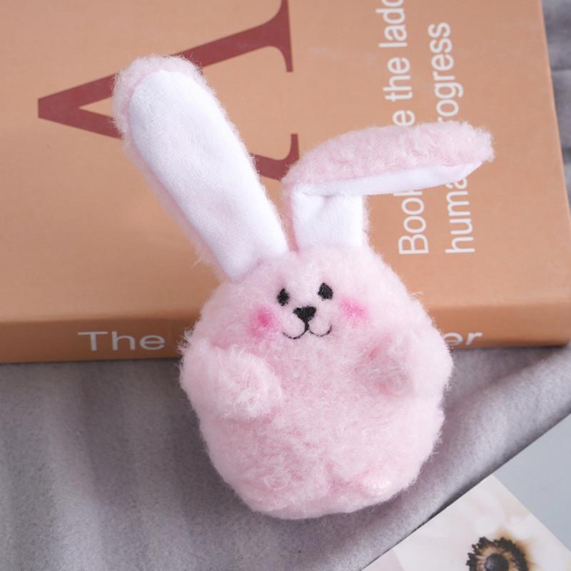 Adorable Pink Long-eared Bunny Keychain Plush Toy Cute Animal Pendant