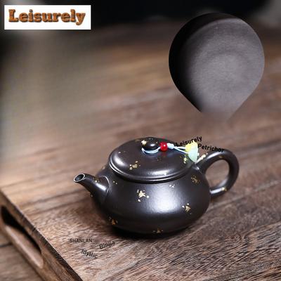 160ml Traditionelle Yixing Lila Ton Teekannen Handgefertigt Streugold Kanne Rohe Erz Dahongpao Schlamm Kessel mit Sieb Zisha Teeset
