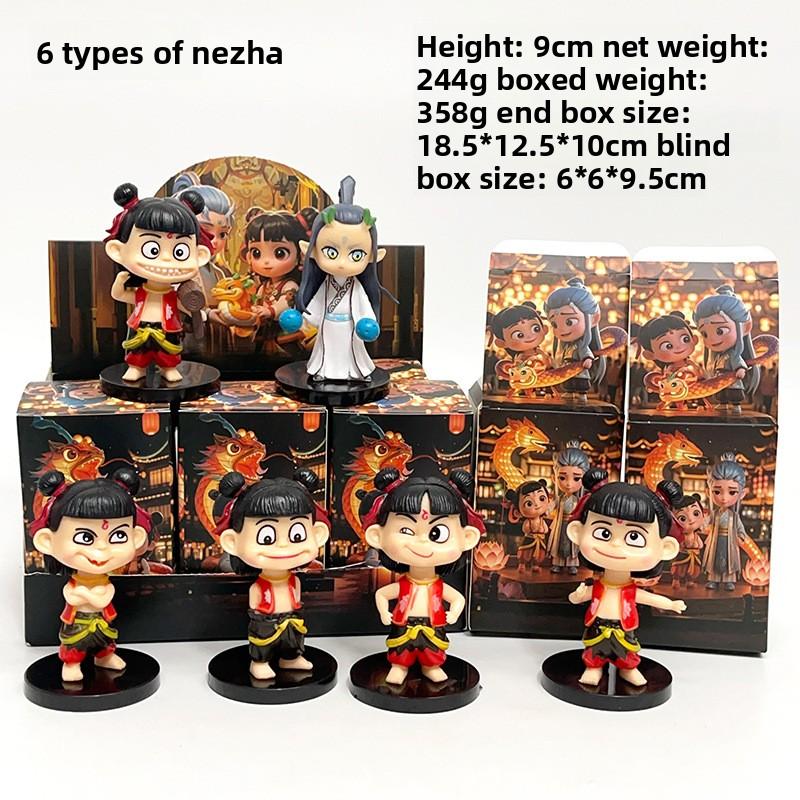 17CM Exquisite Version of The Third Prince of Nezha, The Arrival of The Devil Child Aobing Figure Ornament Model Car