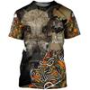 Wild Boar Hunting Themed Jungle Scenery 3D Print Short Sleeve T-Shirt Casual Outdoor Top