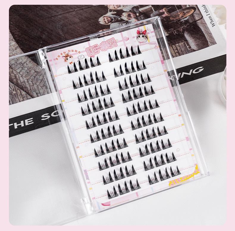 

Segmented Manga 69 Self-Adhesive Beginner False Eyelashes - Natural Curl, Easy 3-Step Application, Single Cluster, Fine Stem.